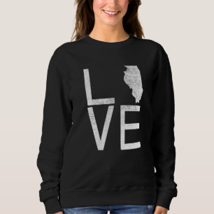 Stolzer USA-Fan Bundesstaat Illinois Liebeskarte I Sweatshirt