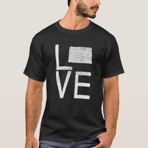 Stolzer USA-Fan-Staat North Dakota Liebeskarte Nor T-Shirt