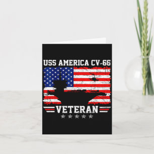 Stolzer USS America CV-66 Veteranenflagge Flugzeug Karte