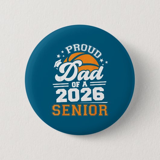 Stolzer Vater 2026 Senior Basketball Design Button (Vorderseite)