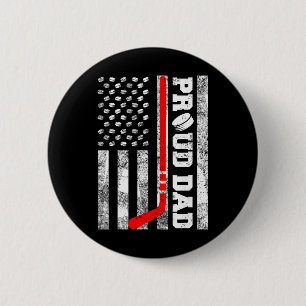 Stolzer Vater Amerikanische Flagge Funny Hockey Da Button