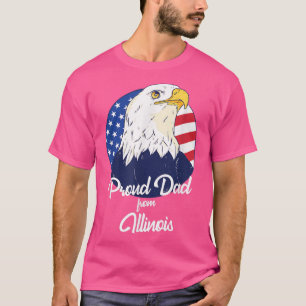 Stolzer Vater aus Illinois Happy Vatertag T-Shirt