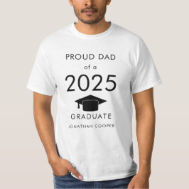 Stolzer Vater der Graduate Cap Black Typografy 202 T-Shirt