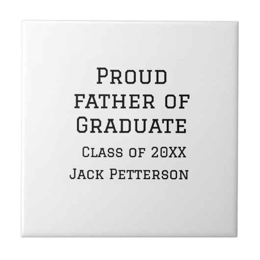 Stolzer Vater der Graduiertenklasse von 20XX fügen Fliese (Vorderseite)