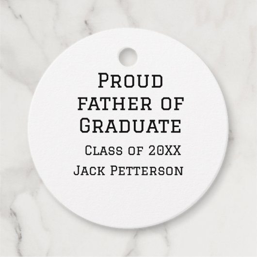 Stolzer Vater der Graduiertenklasse von 20XX fügen Geschenkanhänger (Vorderseite)