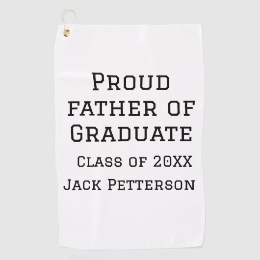 Stolzer Vater der Graduiertenklasse von 20XX fügen Golfhandtuch (Vorderseite)