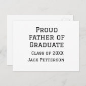Stolzer Vater der Graduiertenklasse von 20XX fügen Postkarte (Vorne/Hinten)