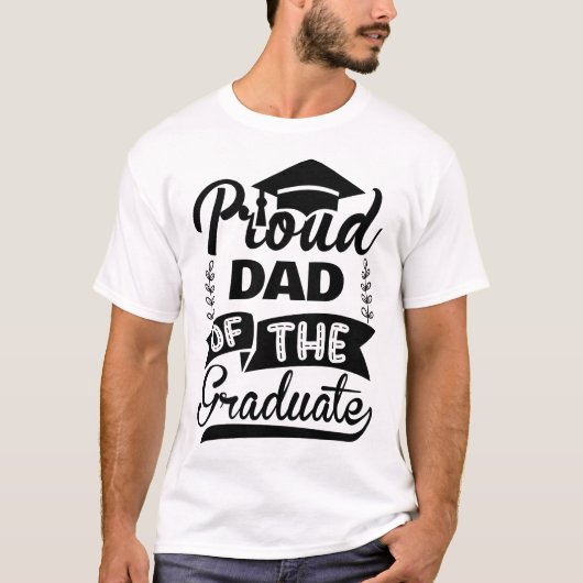 Stolzer Vater des Absolventen Typography T-Shirt (Vorderseite)