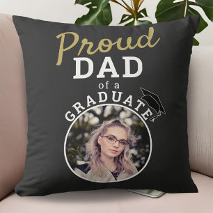 Stolzer Vater des Graduate Graduation Cap Foto Kissen