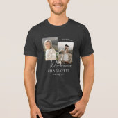 Stolzer Vater des Graduate Script-Fotos Keepake Tri-Blend Shirt (Vorderseite)