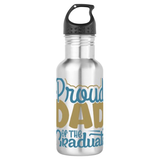 stolzer Vater des Graduates Edelstahlflasche (Vorderseite)