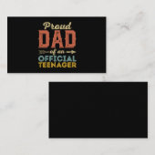 Stolzer Vater des Offiziellen Teenagers 13. Geburt Visitenkarte (Vorne/Hinten)