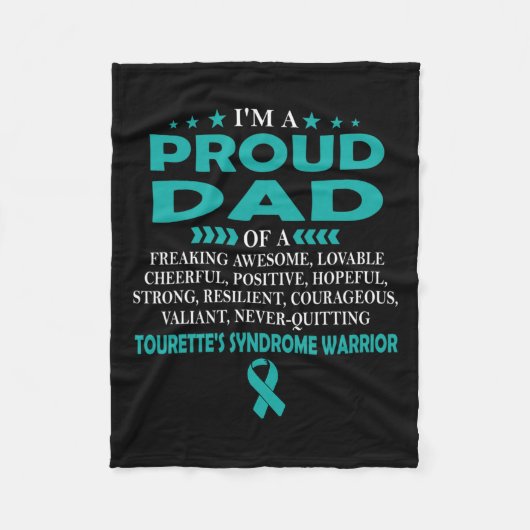 Stolzer Vater des Tourette-Syndroms Warrior Fleecedecke (Vorderseite)