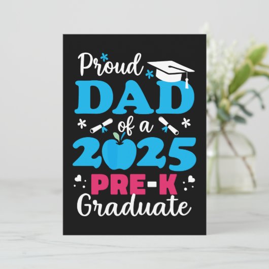 Stolzer Vater des Vorjahres-Studiengangs 2025 Einladung (Stehend Vorderseite)