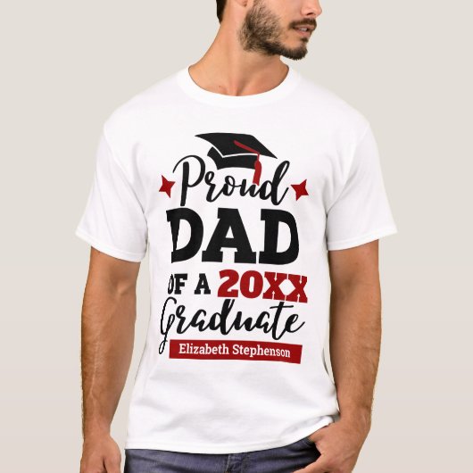 Stolzer Vater einer 2023-Graduierten-Familie, die T-Shirt (Vorderseite)