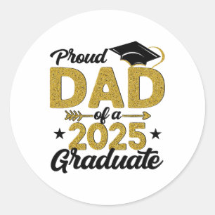 Stolzer Vater einer 2025-Grad-Senior-Cl von 2025 Runder Aufkleber