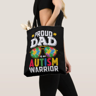 Stolzer Vater einer Autismuskrieger-Familie Tasche