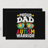 Stolzer Vater einer Familie eines Autismus Krieger Einladung (Vorne/Hinten)