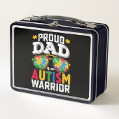 Stolzer Vater einer Familie eines Autismus Krieger Metall Brotdose (Vorderseite)