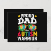 Stolzer Vater einer Familie eines Autismus Krieger Postkarte (Vorne/Hinten)