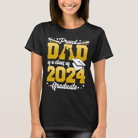Stolzer Vater einer Klasse von 2024 Abschluss 2 T-Shirt (Vorderseite)