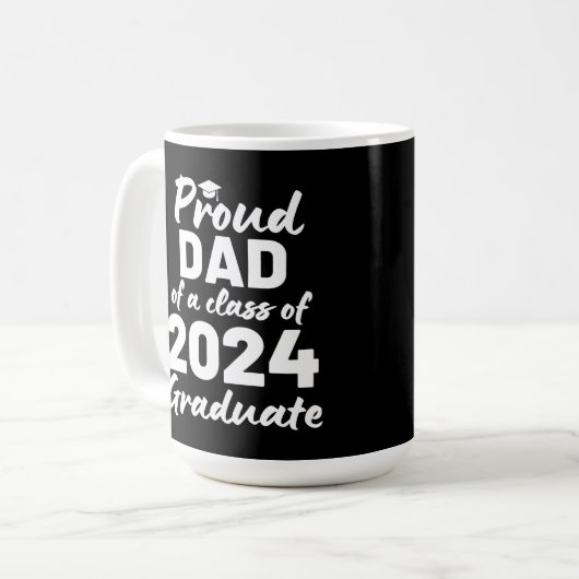Stolzer Vater einer Klasse von 2024 Hochschulabsol Kaffeetasse (Vorderseite Links)