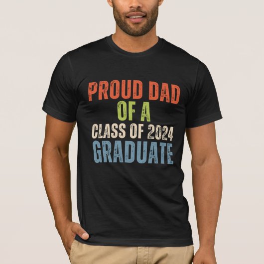Stolzer Vater einer Klasse von 2024 Hochschulabsol T-Shirt (Vorderseite)