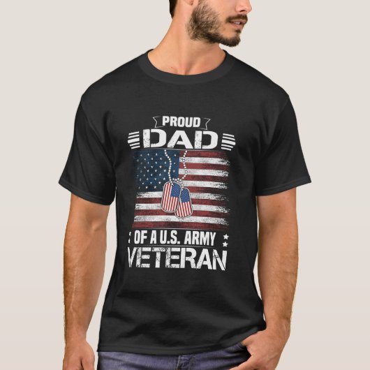 Stolzer Vater einer Veteranenfamilie aus der US-Ar T-Shirt (Vorderseite)