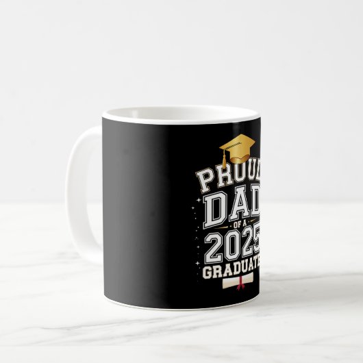 Stolzer Vater eines 2025-Grad-Abschlusses Kaffeetasse (Vorderseite Links)