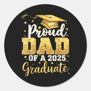 Stolzer Vater eines 2025 Graduate Vater Abschluss Runder Aufkleber