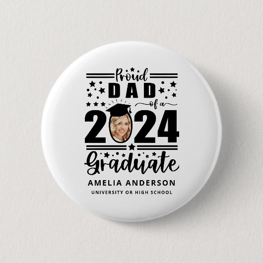 Stolzer Vater eines Absolventen 2024 Button (Vorderseite)