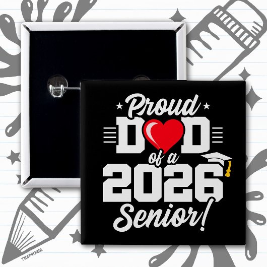 Stolzer Vater eines Absolventen 2026 Zitat Button