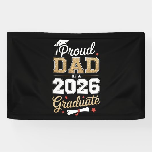 Stolzer Vater eines Absolventen der Abschlussklass Banner (Horizontal)