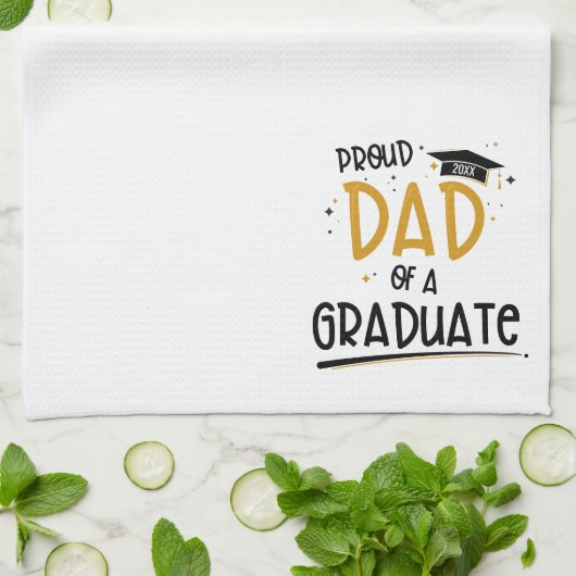 stolzer Vater eines Absolventen Geschirrtuch (Gefaltet)