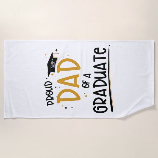 stolzer Vater eines Absolventen Strandtuch (Vorderseite)