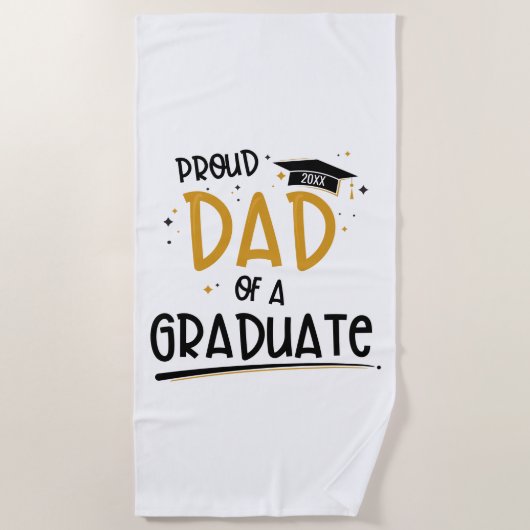 stolzer Vater eines Absolventen Strandtuch (Vorderseite)