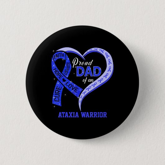 Stolzer Vater eines Ataxia Warrior Blue Ribbon Mat Button (Vorderseite)