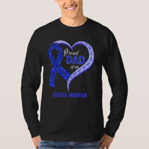 Stolzer Vater eines Ataxia Warrior Blue Ribbon Mat T-Shirt
