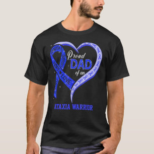 Stolzer Vater eines Ataxia Warrior Blue Ribbon Mat T-Shirt