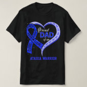 Stolzer Vater eines Ataxia Warrior Blue Ribbon Mat T-Shirt (Design vorne)