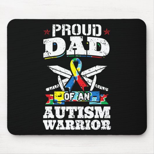 Stolzer Vater eines autistischen Kriegers Mousepad (Vorne)