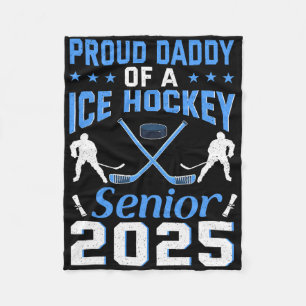 Stolzer Vater eines Eishockey-Absolventen 2025 Abs Fleecedecke