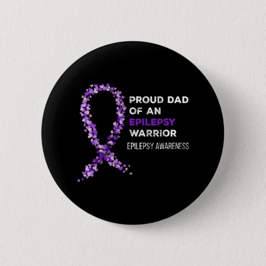 Stolzer Vater eines Epilepsie-Krieger-Epilepsie-Aw Button (Vorderseite)