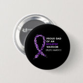 Stolzer Vater eines Epilepsie-Krieger-Epilepsie-Aw Button (Vorne & Hinten)