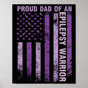 Stolzer Vater eines Epilepsie-Krieger-Epilepsie-Aw Poster