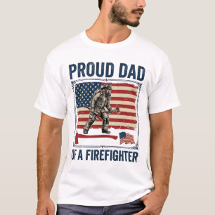 Stolzer Vater eines Feuerwehrmanns Vintage-Flagge T-Shirt
