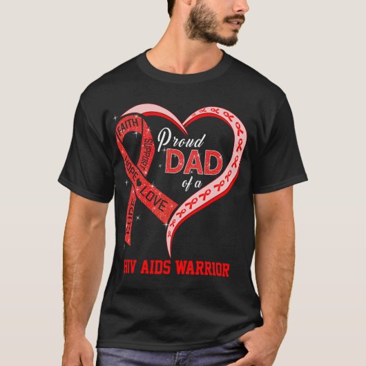 Stolzer Vater eines HIV-Aids-Kriegers T-Shirt (Vorderseite)