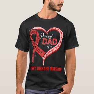 Stolzer Vater eines Kriegers gegen eine Herzerkran T-Shirt