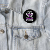 Stolzer Vater eines Rett-Syndrom Krieger-RT-Bewuss Button (Beispiel)