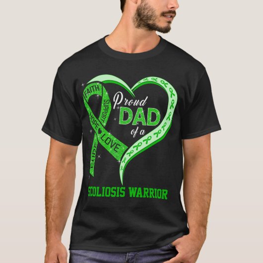 Stolzer Vater eines Skoliose-Kriegers T-Shirt (Vorderseite)